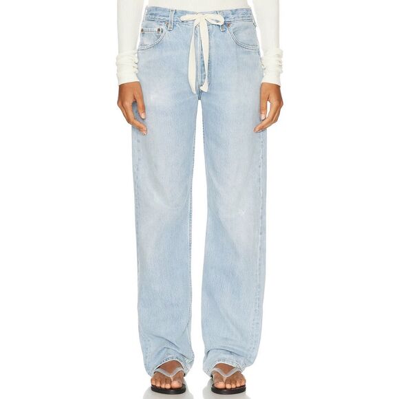ALIGRACE Vintage Drawstring Wide Leg Jeans in Light Denim Size 23 READ